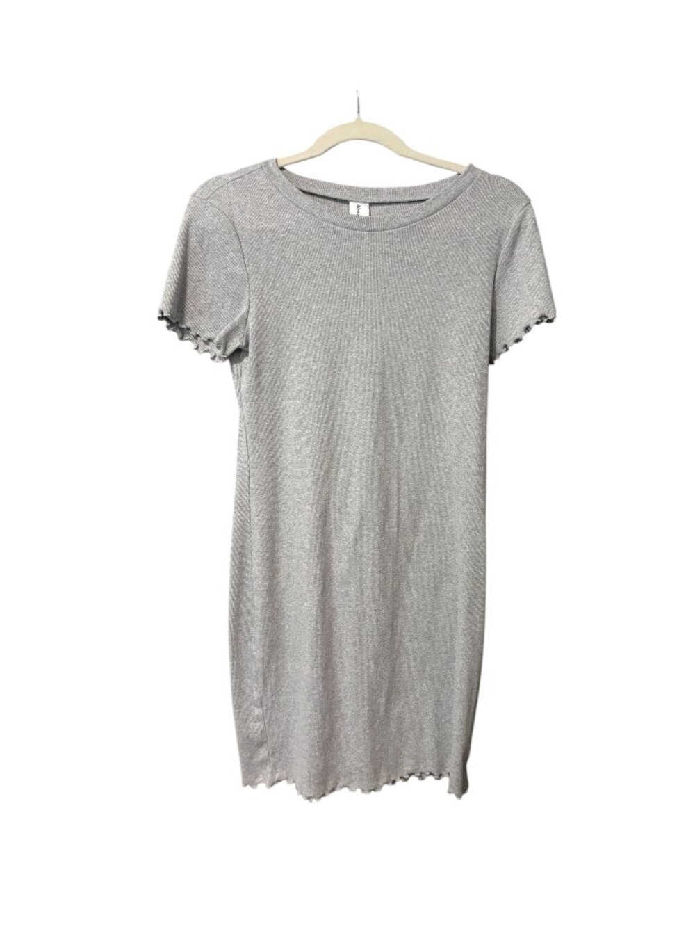 Abound Light Gray Ribbed Midi T-Shirt Dress - Picture 2 of 6